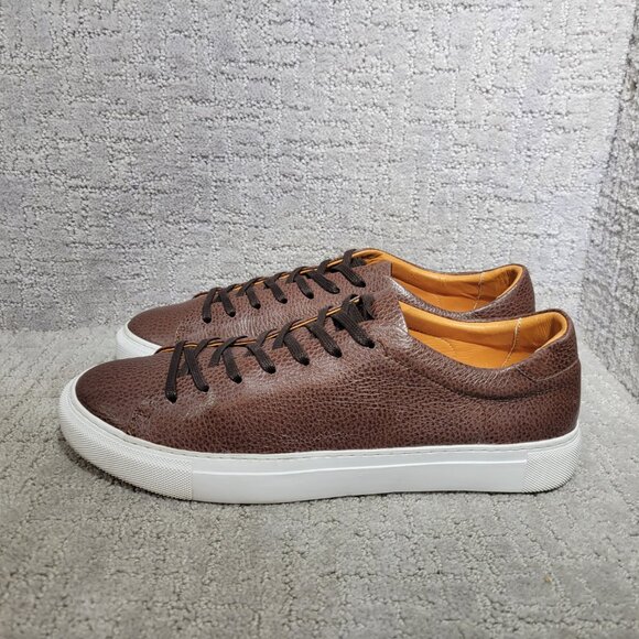 Beckett Simonon Men’s Size US 11.5 Reid Dark Brown Full Grain Leather Sneakers - Picture 1 of 11